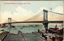 1910 The New Manhattan Bridge New York City Vintage Postcard picture
