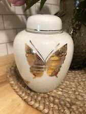Gorgeous Vintage Butterfly Ginger Jar with Lid Made in Japan picture
