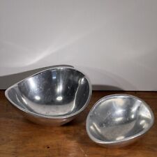 2 Nambe Butterfly Bowls 567 & 569 Silver Alloy Mid Century Modern Serving Bowls picture