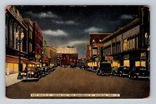 Waterloo IA-Iowa, West Fourth St Looking East, Souvenir Vintage Postcard picture