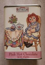 Vintage Raggedy Ann & Andy Pink Hot Chocolate. Tin Only. Display Only. picture