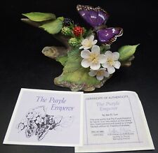 Franklin Mint Purple Emperor Porcelain Butterfly Figurine By Ian D. Loe NEW picture