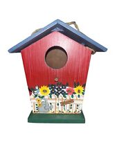 Hanging FTD Wood Birdhouse Cottage 6-1/4 inch Tall  Vintage  picture