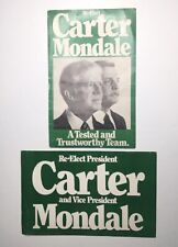 1980 Lot Of 2 Re-Elect Jimmy Carter Walter Mondale Campaign Posters 12”x19” picture