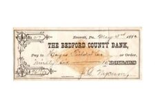 Antique Check The Bedford County Bank Everett Pennsylvania 1882 picture