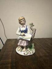Vintage hummel style painting girl figurine picture