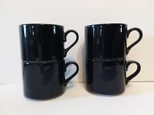Vintage Set of 4 Dansk Bistro Blue Cobalt Stacking  Coffee Cup Mug Japan A1 picture