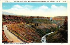 Raton NM-New Mexico, Taos Hill Descending Canyon Vintage Postcard picture