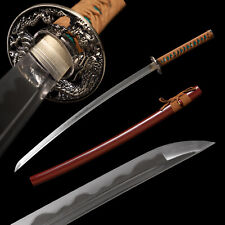 Polished  Katana Carbon Steel Japanese Real Sharp Samurai Sword Full Tang picture