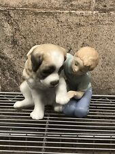 Lladro Nao Figurine “Let Me Make It Better” 1577 Dog Little Boy St Bernard picture