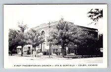 Colby KS-Kansas, First Presbyterian Church, Antique Vintage Souvenir Postcard picture