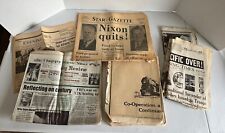 Old Newspaper Lot Bradford County Pennsylvania 1972 Flood Nixon Quits Clippings picture