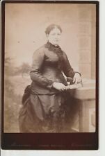 Cabinet Card a lady 1880's era Mereness Studio on Ford Block Oneonta New York NY picture