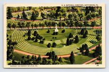 c1936 Linen Postcard Gettysburg PA Pennsylvania US National Cemetery picture