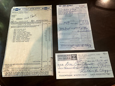 Vtg 1964 Chevrolet Dealership Invoice, Sales Receipt and Check picture
