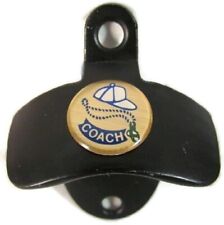 TEAM COACH BLACK FINISH WALL BOTTLE CAP OPENER NEW picture