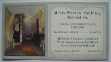 Mears-Slayton Building Material, Chicago, Evanston IL Vintage Ink Blotter picture