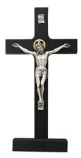 Classic Black Standing Crucifix Size 8in Comes Gift Boxed picture