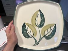 MCM Large Square Platter Blair Leaf Pattern 12” x 12” Hand Painted Purinton Dish picture