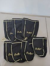 Lot of 7 Crown Royal Bags  3 Large 4 Small Black Drawstring Bags  picture
