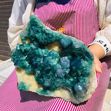 15.88LBNatural super beautiful green fluorite crystal mineral healing specimens. picture