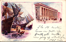 Vintage C. 1897 Custom House, Pier 13 East River, New York City NY Postcard picture