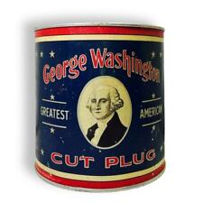 George Washington Cut Plug Tobacco Tin, R.J. Reynolds, Vintage can, Patriotic picture