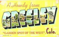 Multi Views, A Howdy From Greeley Colorado, Garden Spot From The West Postcard picture