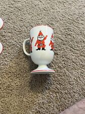 6 Vintage MCM Georges Briard Footed Coffee Mugs Christmas Santa Claus 5” picture