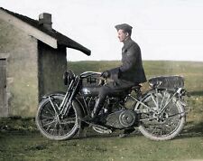 WW1 US SOLDIER ON HARLEY-DAVIDSON PHOTO  (212-W) picture