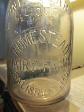 HOMESTEAD DAIRY FARMS SALISBURY, MD Milk bottle TMC 1916 ? Quart T.MFG.CO 16 picture