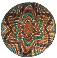 VTG Coil Basket Grass Hand Woven Star Natural Wicker Bowl Plate Beautiful Unique picture