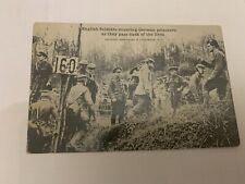 c.1918 WWI English Soldiers Counting German Prisoners Postcard picture
