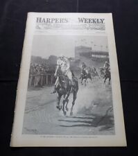1889 HARPER’S WEEKLY ISSUE of OCTOBER 12, 1889, HORSE RACE SCENE picture