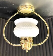 Vintage MOE Lighting NOS Ruffled Hobnail Glass Shade Electric Ceiling Light -1.2 picture