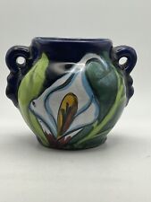 Talavera S. Venegas Signed Pottery Calla Lily Handled Vase picture