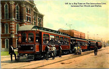 Fort Worth Dallas Texas Railway Postcard Trolley Interurban Tram RPPC Reprint picture