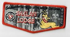 Boy Scout OA Saklan Lodge 2015 Centennial Red Border Flap picture