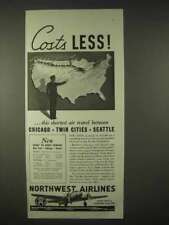 1935 Northwest Airlines Ad - Costs Less picture