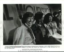 1986 Press Photo Colorado Congresswoman Pat Schroeder at Caucus in Washington picture
