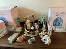Huge Lot Set Roman Seraphim Classics Nativity Set With Stable Jesus In Boxes picture