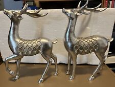 Set Of 2 Deers By Valerie From QVC NIB Antique Silver  picture