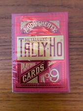 TALLY-HO #9 Metalluxe rare RED  Playing Card deck NEW/SEALED picture