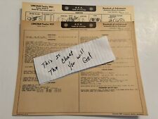AEA Tune-Up Chart System 1937 Lincoln Twelve  Zephyr  Model H picture