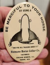 Vintage HUMANE HORSE COLLAR Co Pocket Advertising Mirror picture
