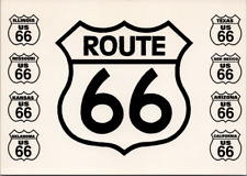 Historic Route 66 Highway Road Sign IL MO KS OK TX NM AZ CA Postcard Unposted picture