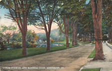 Montpelier VT Vermont, Lower State Street, Winooski River, Vintage Postcard picture