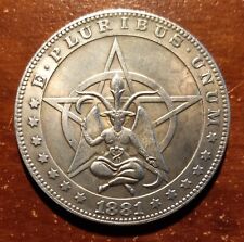 Baphomet  Seated Pentacle  Occult  Coin  Dollar Token  Nice Details  Witchcraft picture