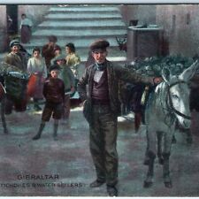 c1910s Prudential Life Insurance Advertising PC Gibraltar Market Painting A153 picture