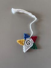 Hand Crocheted (?) Bookmark Eastern Star 6” Long picture